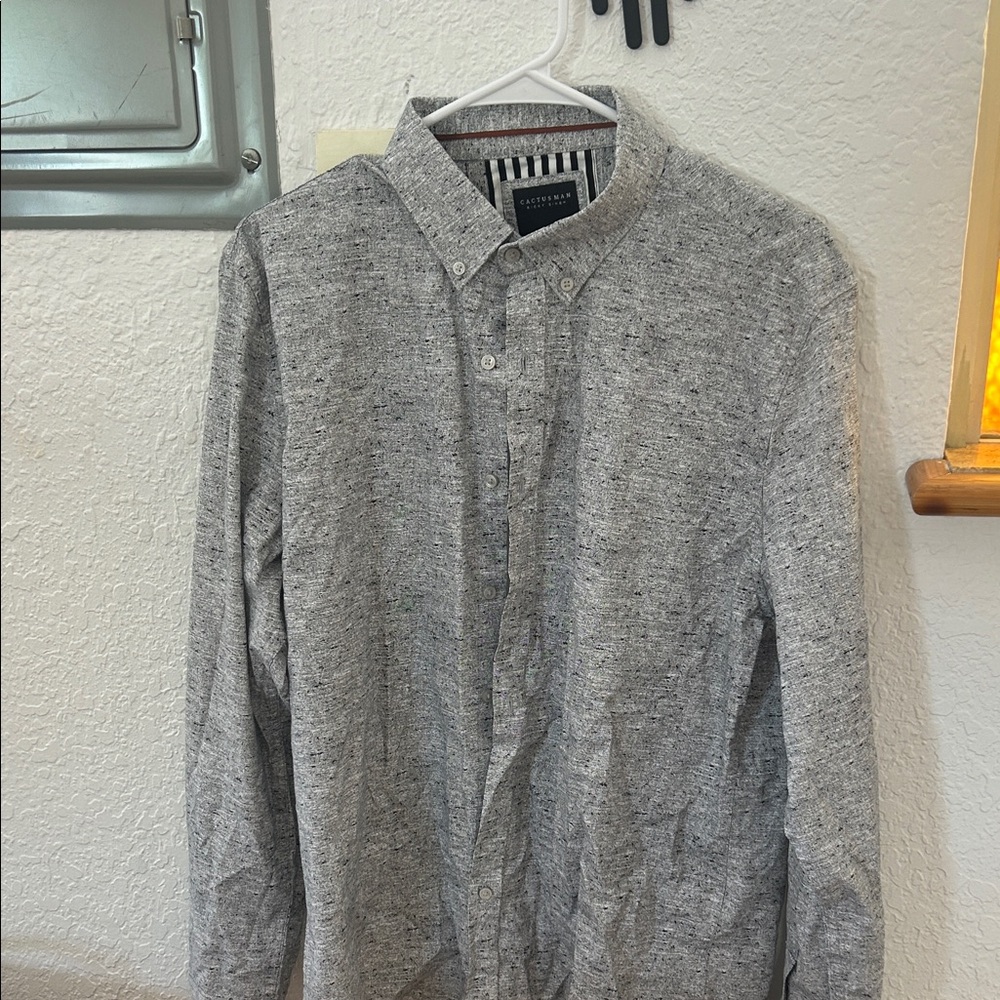 Cactus Man Black and White Textured Shirt